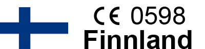 Finnische Fahne und CE0598 für FFP3-Test