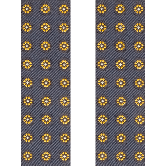 Hosentrger-Konfigurator mit Bndern aus Seide mit Flora, Fauna & Natur-Motiv in Blau-Gelb.