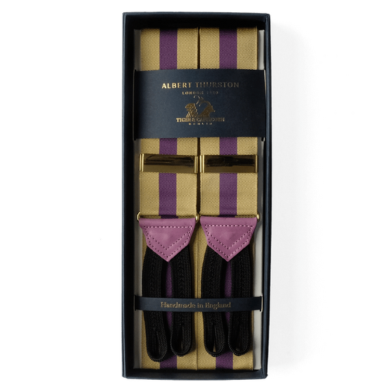 Ein Albert Thurston Hosentr�ger mit B�ndern in Violett...
