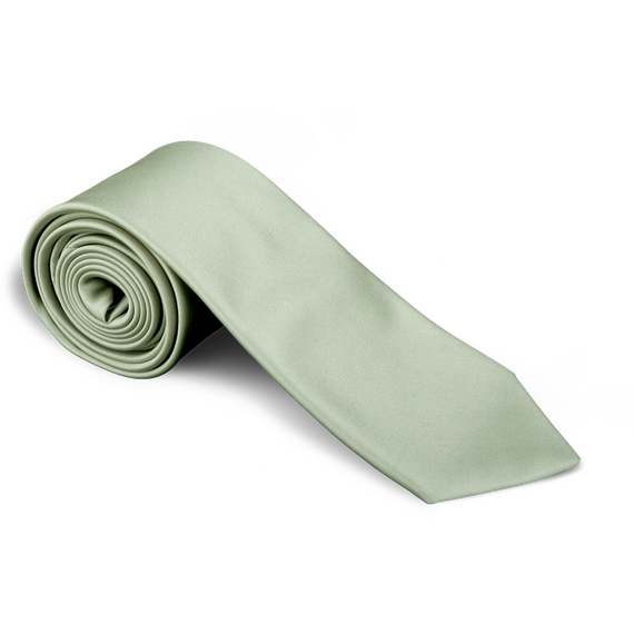 Anfertigung aus blassem pastellgrnem Seidensatin 3-Falten-Krawatte (standard)