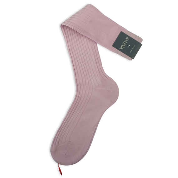 Uni rosa Kniest�mpfe mit Rippen von Calzificio M Bresciani