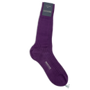 Socken in tiefem Violett mit Rippen von Calzificio M...