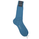 Socken in Blau mit Rippen von Calzificio M Bresciani