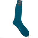 Socken in Cyan-Blau mit Zopfmuster von Calzificio M...