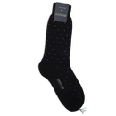 Socken in Nachtblau mit pinken und hellblauen Punkten von...