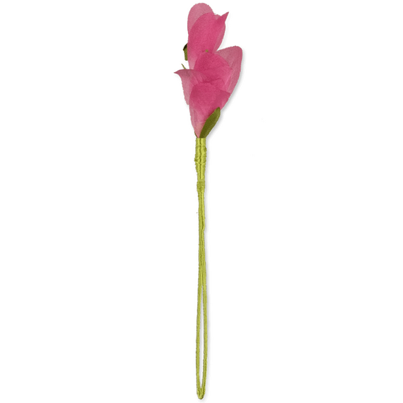 Boutonniere einer pinken Fresie in der verdeckten Seitenansicht