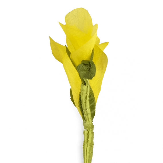 Boutonniere bzw. Knopflochblume einer weien Fresie in der verdeckten Seitenansicht