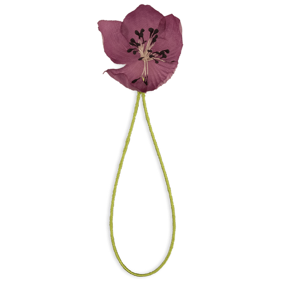 Boutonniere bzw. Knopflochblume einer Christrose in Magenta in der Direktansicht.