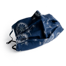 Mund-Nase-Maske aus Baumwolle in Blau mit wei�en...