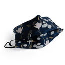 Mundschutz bzw. Mund-Nasen-Maske aus blauer Baumwolle mit...